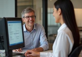 Support desk resolving electronic payment issue